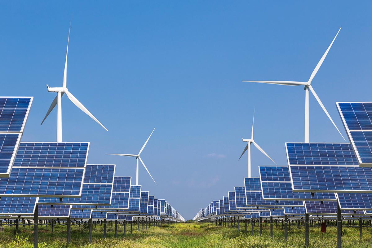 photovoltaics  solar panel and wind turbines generati